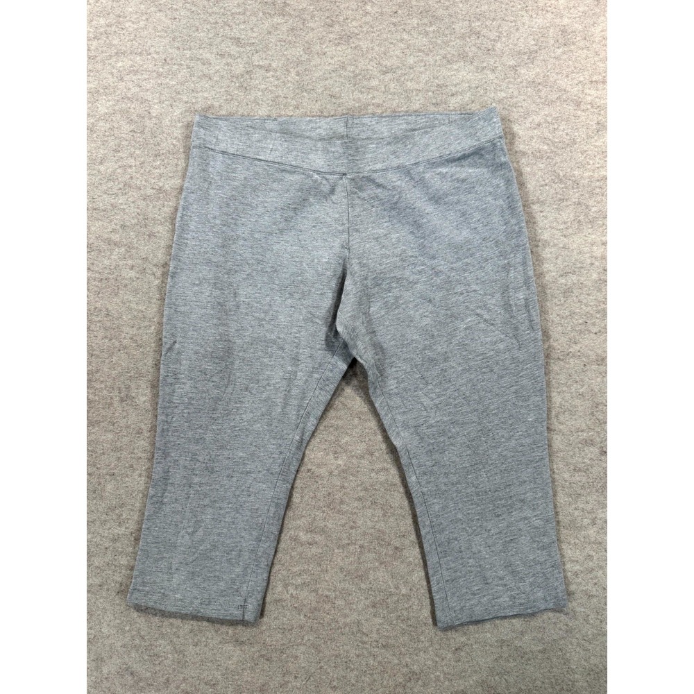 Express Capri Leggings Womens Large Heather Gray Stretch Mid Rise Athletic Yoga
